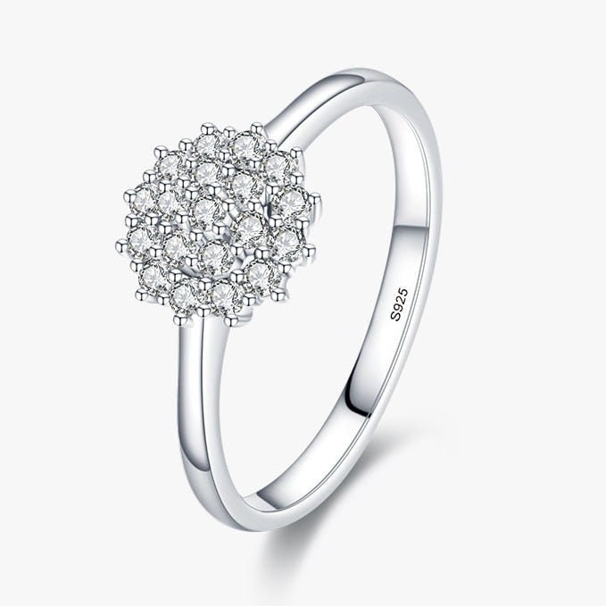 CZ Flower Ring Cz Zircon Ring Statements Rings CZ Cocktail Etsy