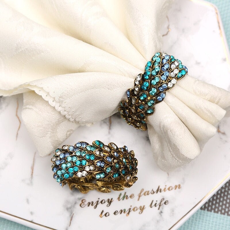 Wooden Napkin Rings, Wooden Beads Napkin Ring, Set of Wooden
