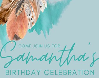 Boho Teal Invitation