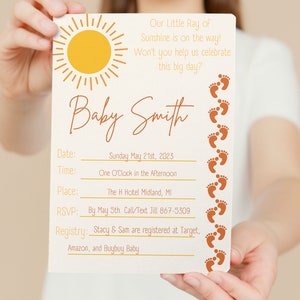 Ray of Sunshine Baby Shower Invitation
