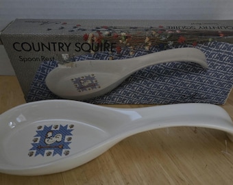 Vintage Stoneware Spoon Rest Chicken Aberdeen Country Squire