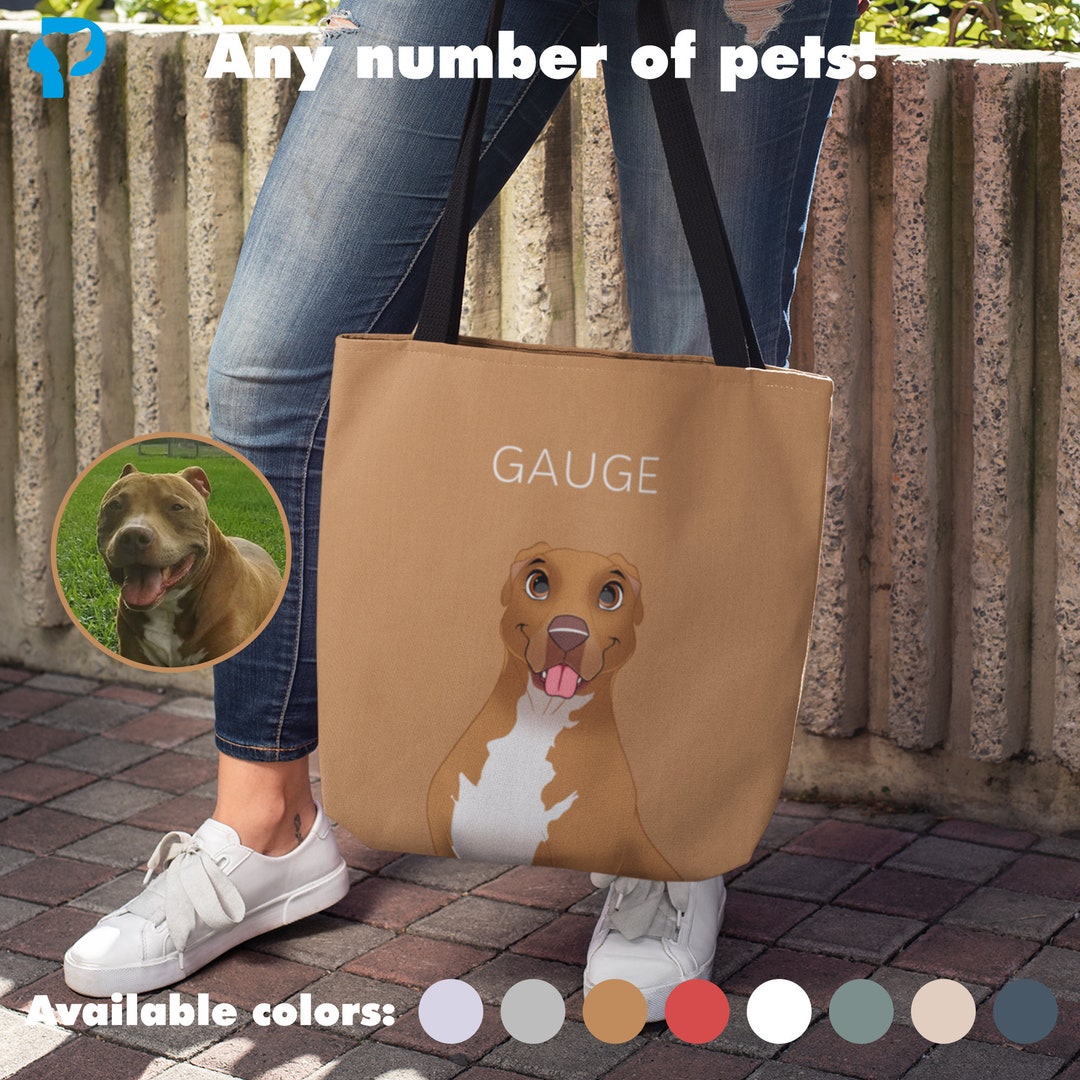 Custom Pet Tote Bag using Pet Photo Personalized Pet Tote Etsy México