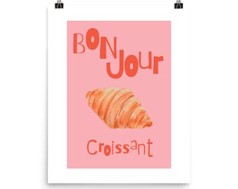 Lámina artística "Bonjour Croissant": Decoración de cocina parisina