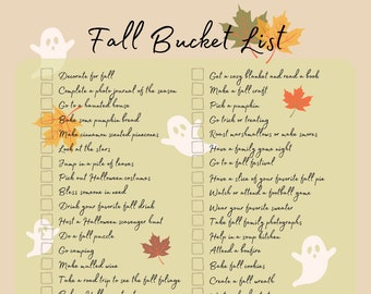 Herbst Bucket List Savings Challenge |8,5x11 Savings Challenge |Cash Stuffing| Digitaler Download