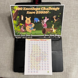 Reto de ahorro de 100 sobres de Winnie the Pooh {DIGITAL} / Relleno de efectivo