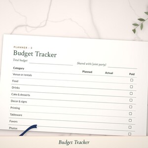 Close-up of the Budget Tracker page