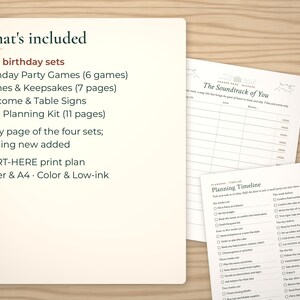 List of the 4 birthday sets in the bundle