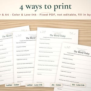 Keepsake page shown in Letter and A4, color and low-ink