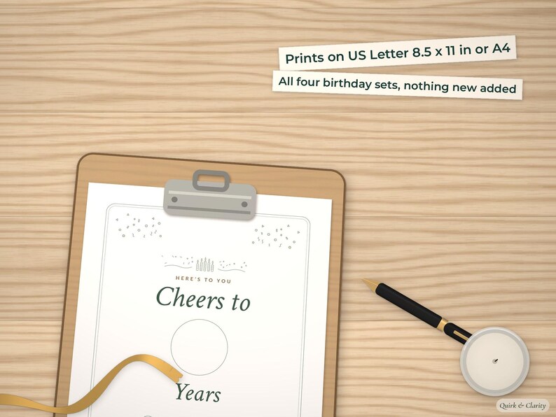 Cheers to Years sign from the bundle on a clipboard