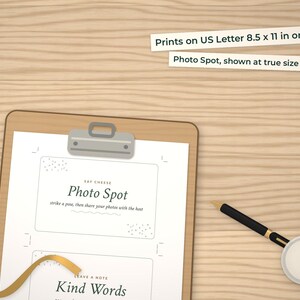 Photo Spot page on a clipboard at true size