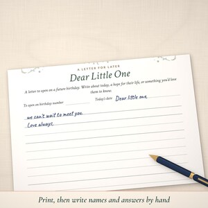 Dear Little One letter partly handwritten