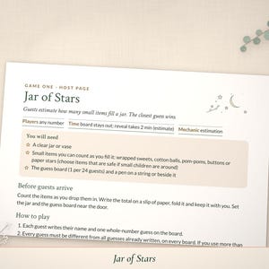 Close-up of the Jar of Stars page