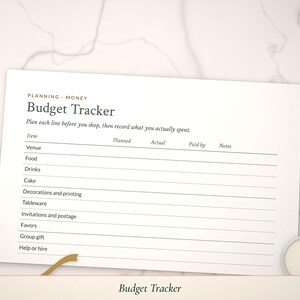 Close-up of the Budget Tracker page