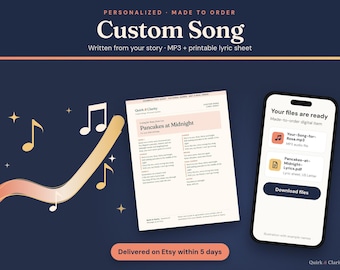 Personalized Song from Your Story, Custom Song Gift with Names, Anniversary or Birthday Gift, MP3 Download and Lyric Sheet