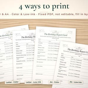 Keepsake page in Letter and A4, color and low-ink