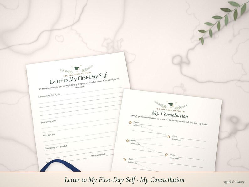 Letter to My First-Day Self and My Constellation pages