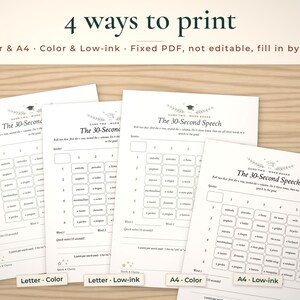 Game page in Letter and A4, color and low-ink
