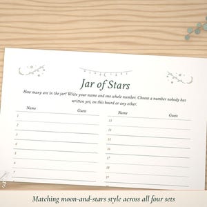 Close-up of the Jar of Stars guess board