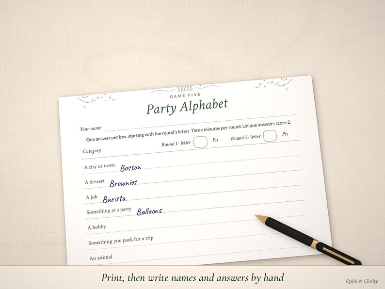 Adult Birthday Party Games, 6 Printable Grown-Up Party Activities for Any Milestone (Digital Download) image 6