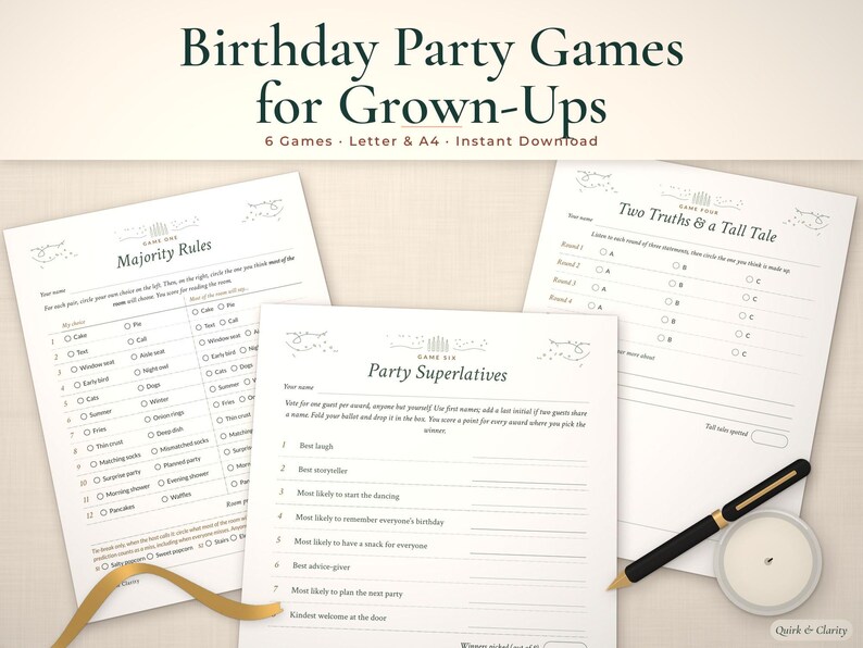 Game page in Letter and A4, color and low-ink