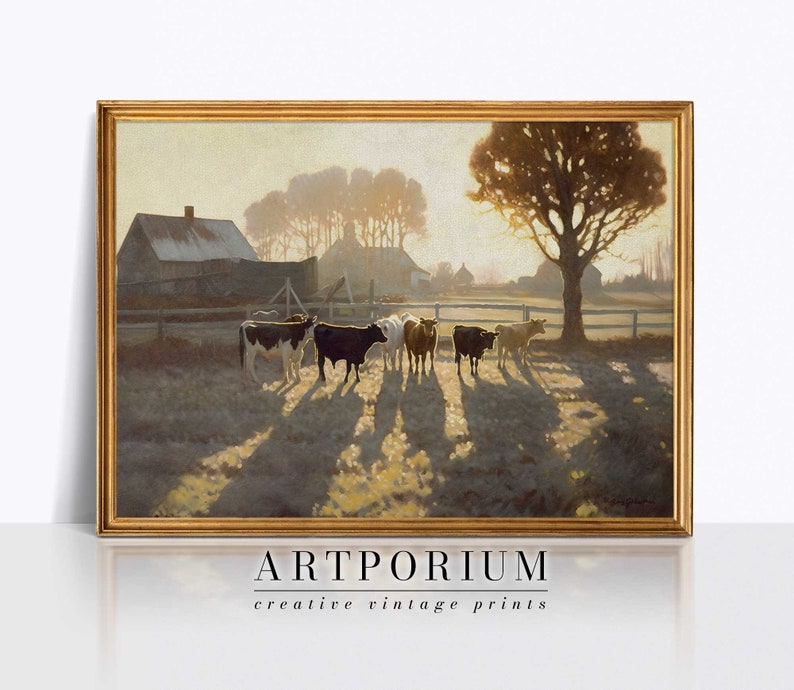 Farmhouse Country Print SET of Two Neutral Vintage Wall Art PRINTABLE