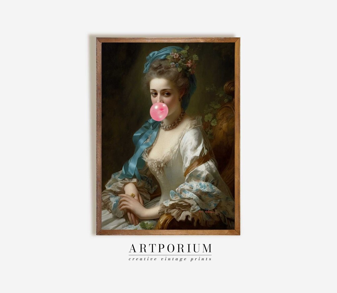 Bubblegum Portrait Altered Art Maximalist Decor Eclectic Wall - Etsy