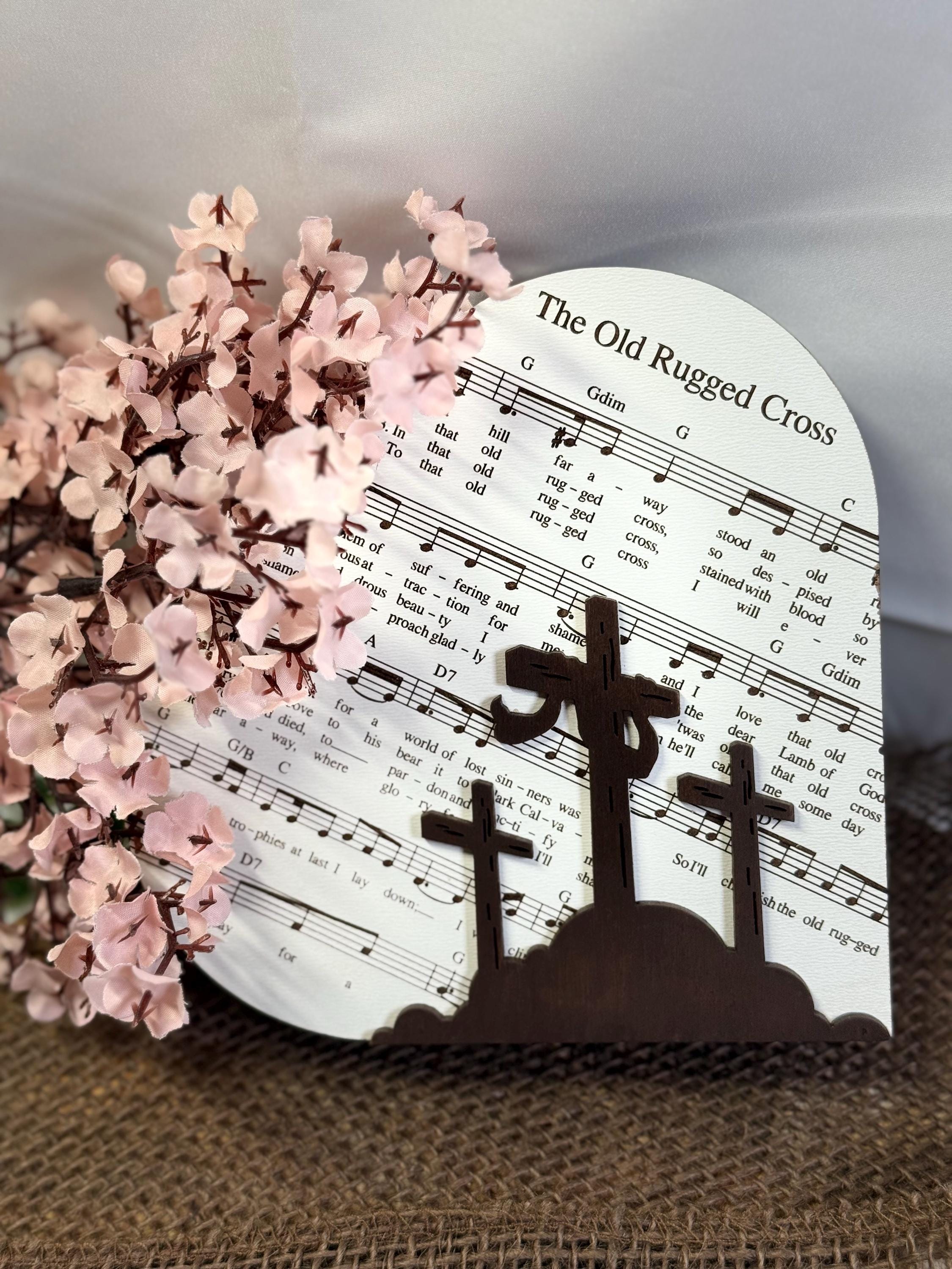 Easter Rugged Cross The Old Rugged Cross, Easter Decoration, Easter Shelf Sitter, Easter ...