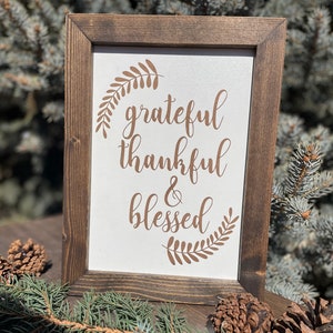Grateful Thankful Blessed/Handmade wooden sign/ Christian wooden sign/Wall decoration