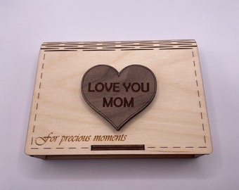 Wooden Gift Box with heart