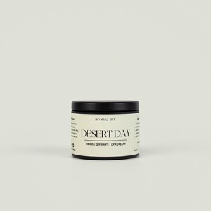 Desert Day Candle Tin | Cactus + Geranium + Pink Pepper | Candle Gift | Earthy Candle | Black Owned Candle | Wood Wick Candle | Gift for Mom