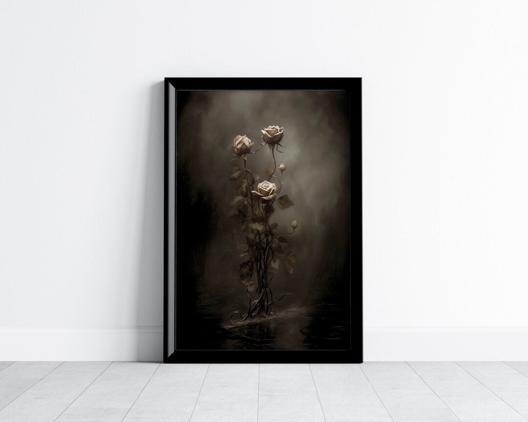 Gothic floral, (Acid ochre) Fine Art print A3 / A2 main image 1