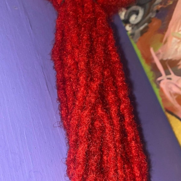 Red human hair loc extensions