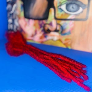 Red human hair loc extensions