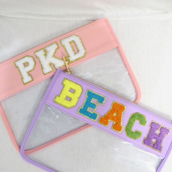 Custom Letter Makeup Pouch Etsy