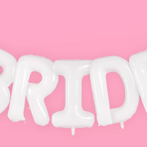 White Jumbo BRIDE Balloons - 40 inch, XL | Bachelorette Party Decorations, Wedding Party, Engagement Party, Bridal Photo Booth