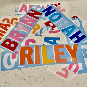 Name Decal, Custom Name Decals, Name Vinyl Decals, Label Decals, Name Tag, Name Sticker, Decal Sticker, Name Stickers, vinyl name stickers