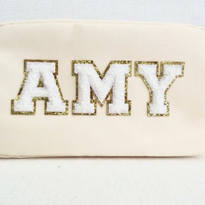 Makeup Bag Personalized, Bridesmaid Gifts, Birthday Gifts for Her, Personalized Gifts, Bridesmaid Gift, Chenille Patch