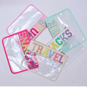 Snacks Travel Bag, Clear Snack Bag, Chenille Patch Bag, Teach Bag, Snack Bag, Beach Bag, Clear Storage Bag, Snack Patch Bags