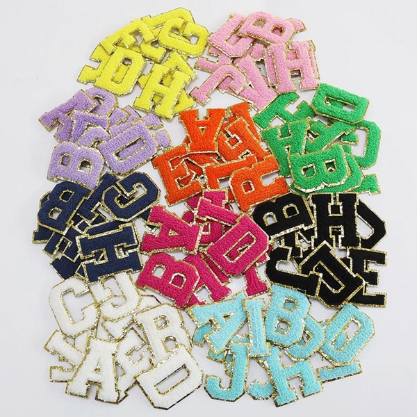 Self Adhesive Letter Patch Chenille DIY Make up Bag Letter DIY letter patches