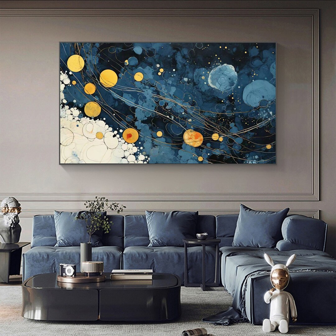 Abstract Blue Oil Painting on Canvas Original Water Drop - Etsy