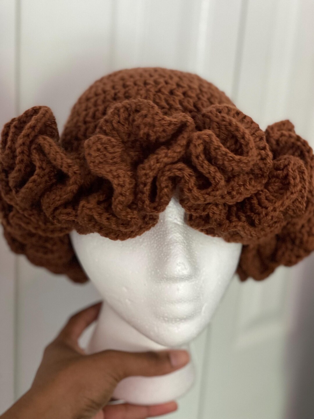 Solid Crochet Ruffle Hat Choose Your Own Color Customizable - Etsy