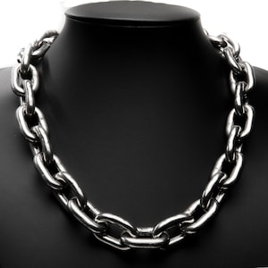 X-6 schakelketting van hoogwaardig roestvrij staal voor rave, techno, Berghain, industriële outfit, festival, statement, unisex
