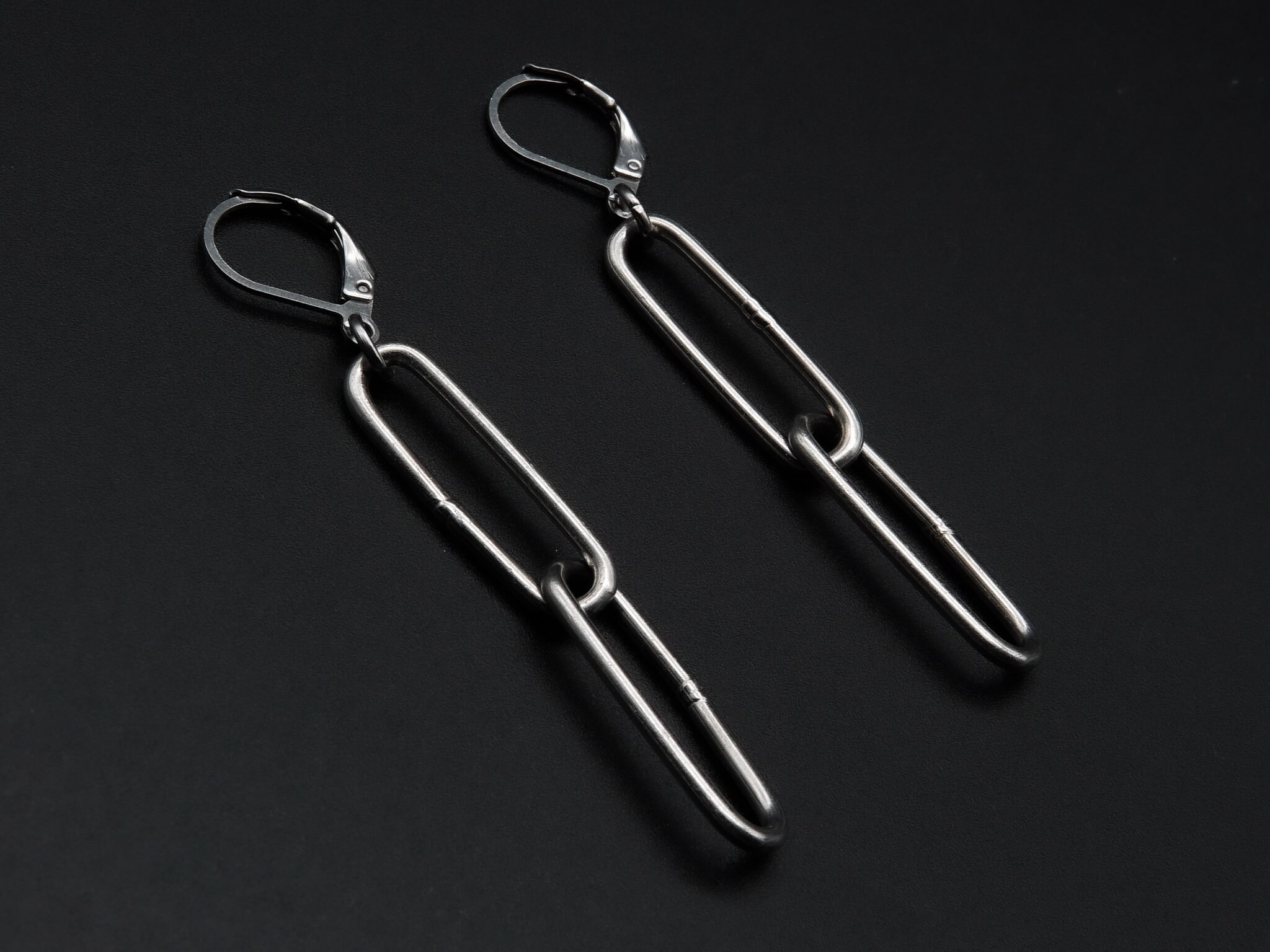 Z-2 Stainless Steel Chain Earrings - Rave, Techno, Festival, Statement, Unisex, Gothic
