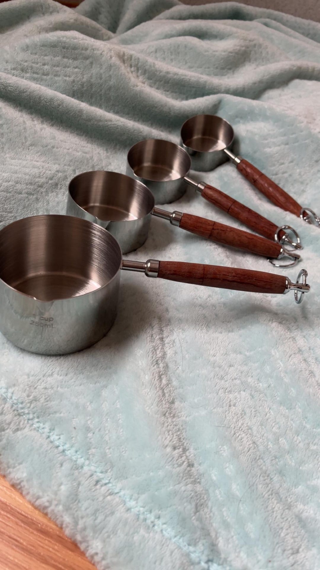 8pc Hand Crafted Measuring Set Handcrafted Wood & Stainless Steel Measuring Cup Set – Rustic Elegance ...