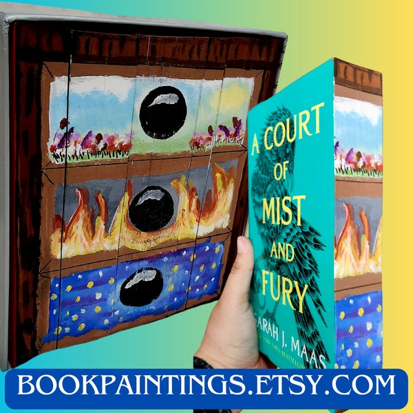 ACOTAR Book Painting: Fore-edge paintings Book Series Hand Painted! Archeron Sisters' Dresser, Feyre's Dresser, Acotar Dresser
