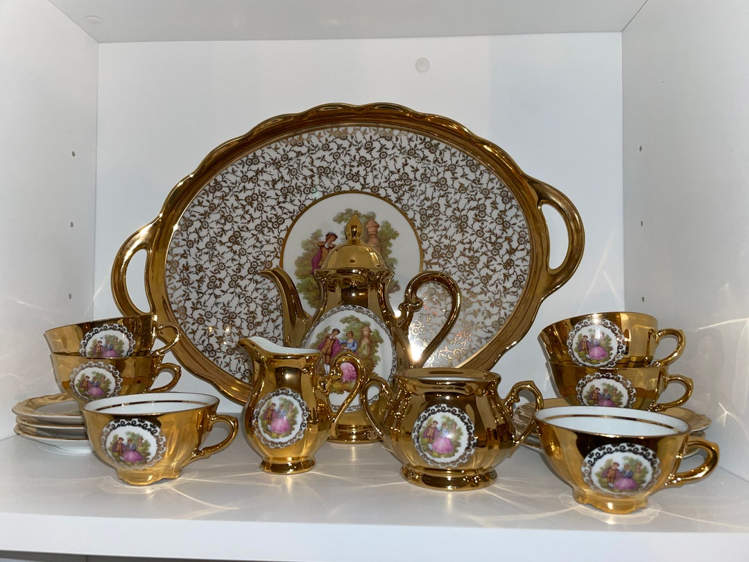 Bavaria Germany Porzellan 24 Karat Gold Wert HK Bavaria Germany Handarbeit 24k Gold 10 Pieces - Etsy