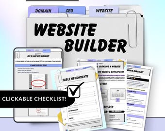 Website Building Guide with Checklist | Domain, Hosting & SEO Guide | Beginner Website Builder Set-by-step | Digital Download