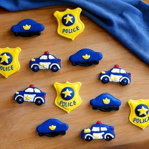 POLICE SET Edible Royal Icing Decorations, Police Officer Cake/Cupcake Toppers, Police Retirement Party, Police Academy Graduation, 12/Set
