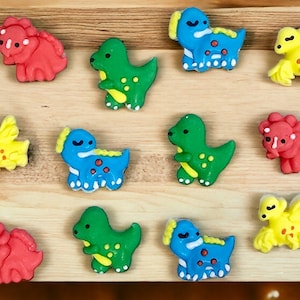 DINOSAUR Assortment Edible Royal Icing Decorations, Dinosaur Cupcake Toppers, Dinosaur Cake Toppers, Dinosaur Birthday, Dino Party, 12 pcs