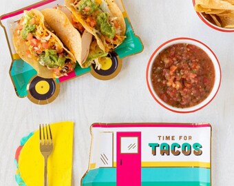 Fiesta Tableware Set, Taco Truck Plates, Taco Napkins, Fiesta Party, Fiesta Party Decorations, Cinco de Mayo, Taco Tuesday, Taco Party